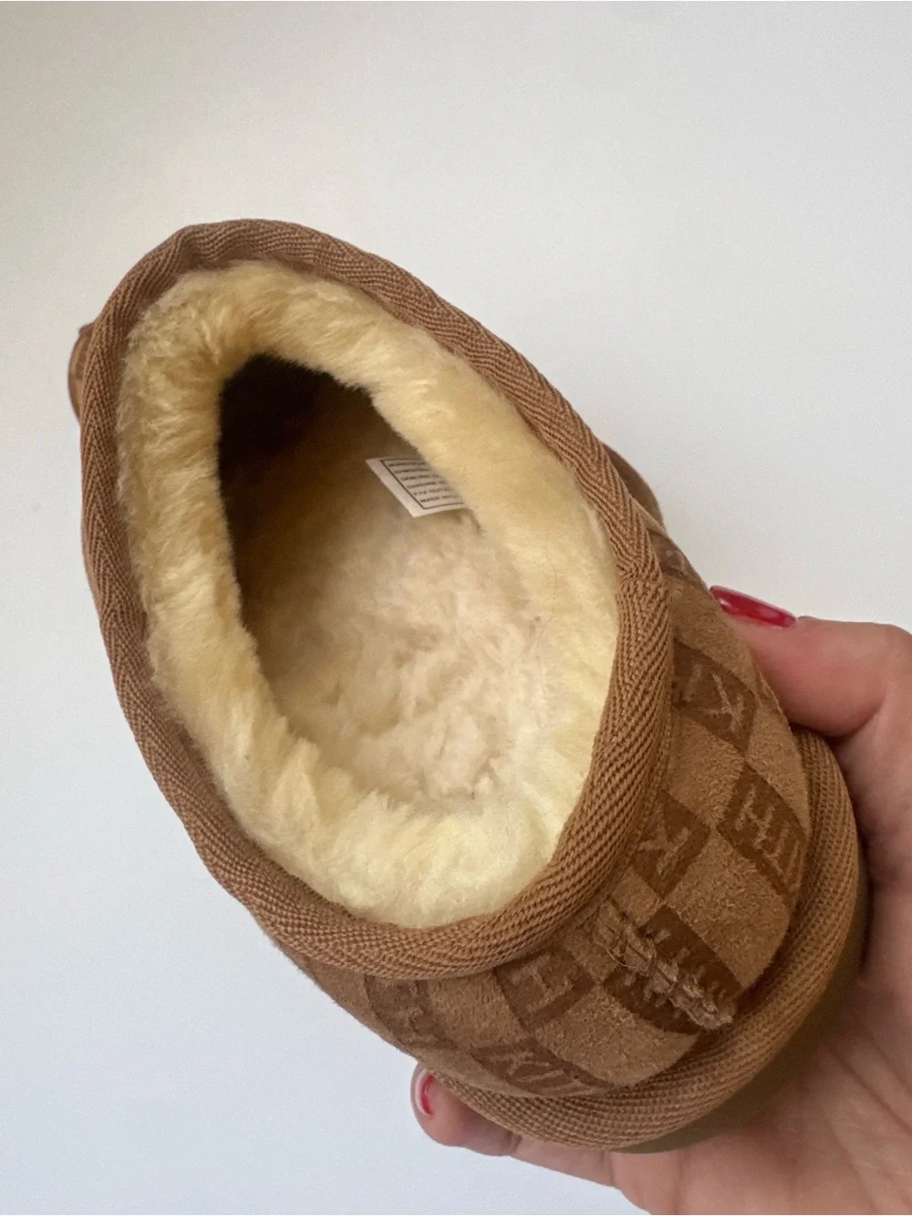 KITH Kithmas Monogrammed Shearling Slippers